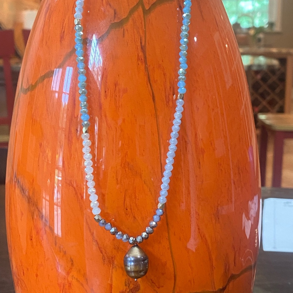 Soft Surroundings necklace enhanced with a genuineTahitian pearl